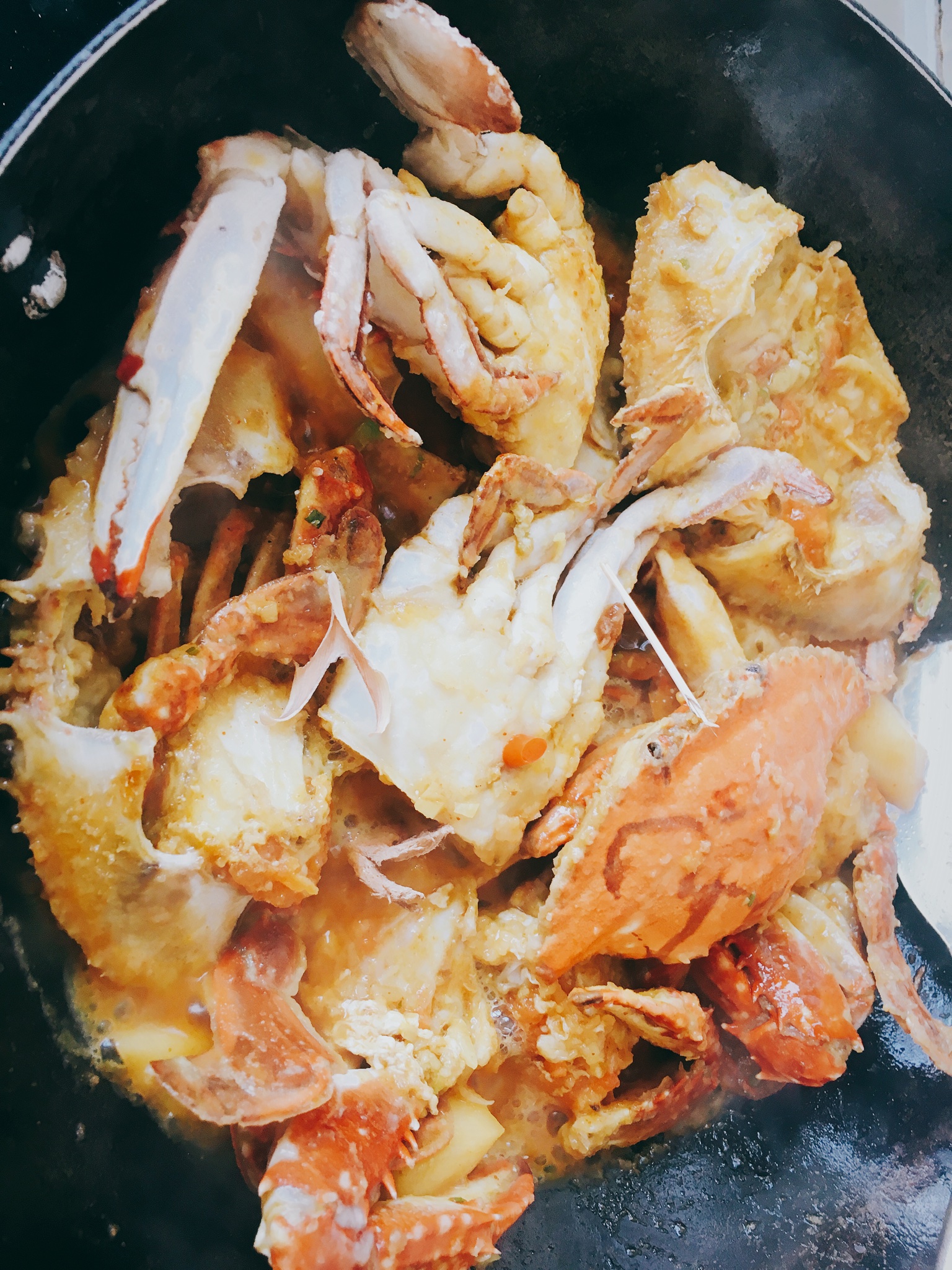 咖喱皇炒蟹的做法 步骤3