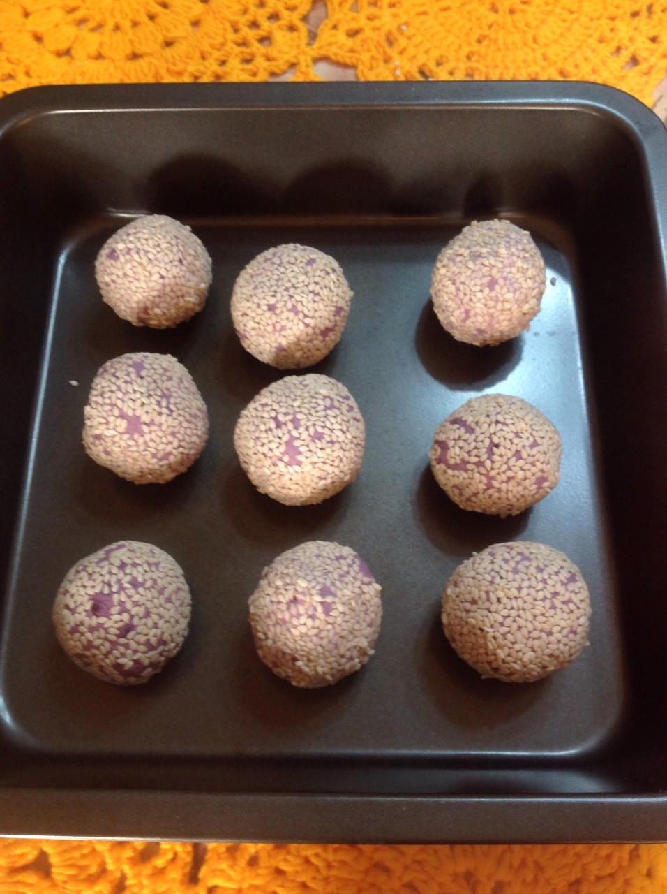 糯米紫薯乳酪球的做法 步骤7