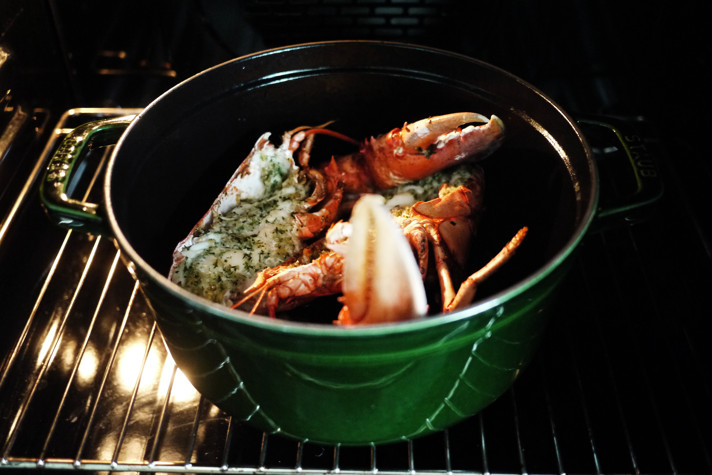 鮮蒔蘿閃烤龍蝦-staub琺瑯鑄鐵鍋的做法 步骤8