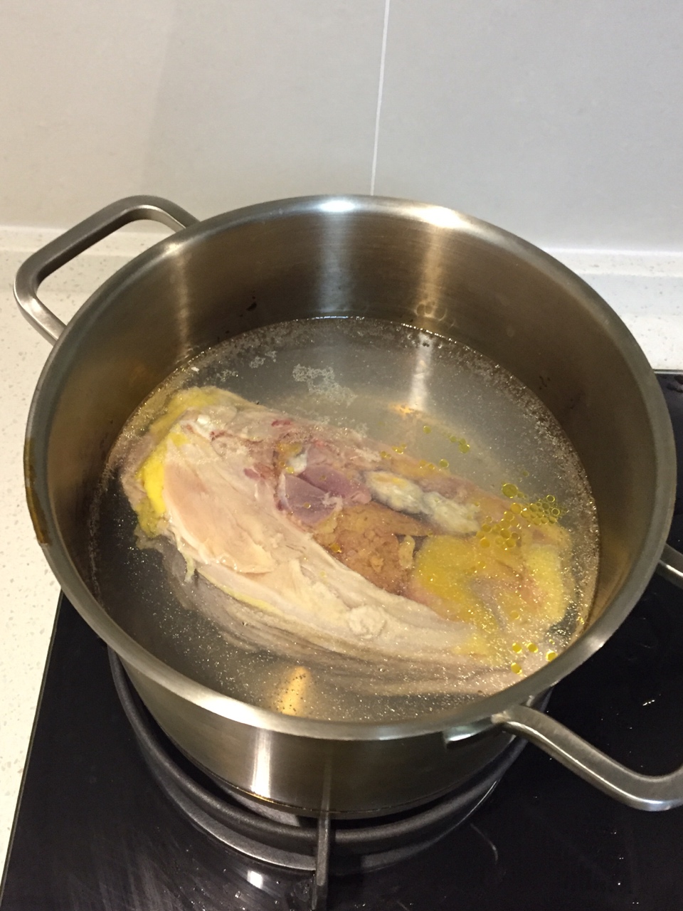 竹蓀火腿雞湯的做法 步骤3