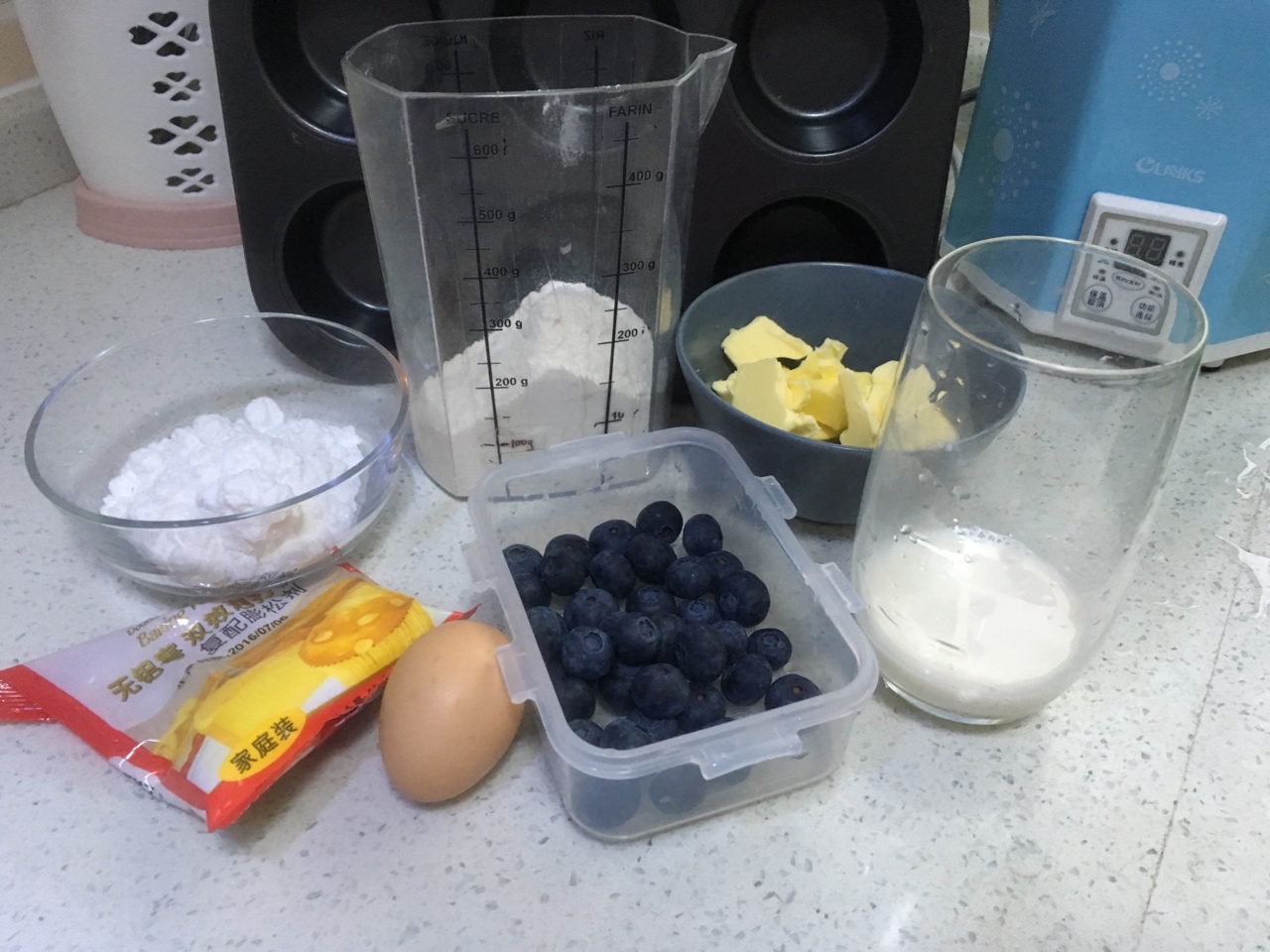 金頂爆漿藍莓麥芬的做法 步骤1