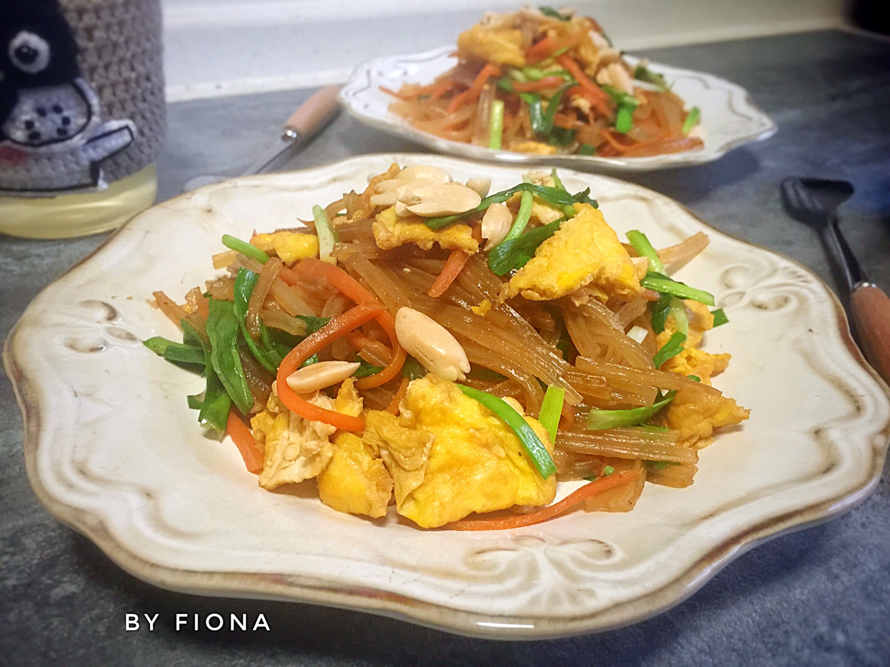 媲美Pad Thai的韭菜胡蘿卜雞蛋炒粉皮（米粉）的做法 步骤7
