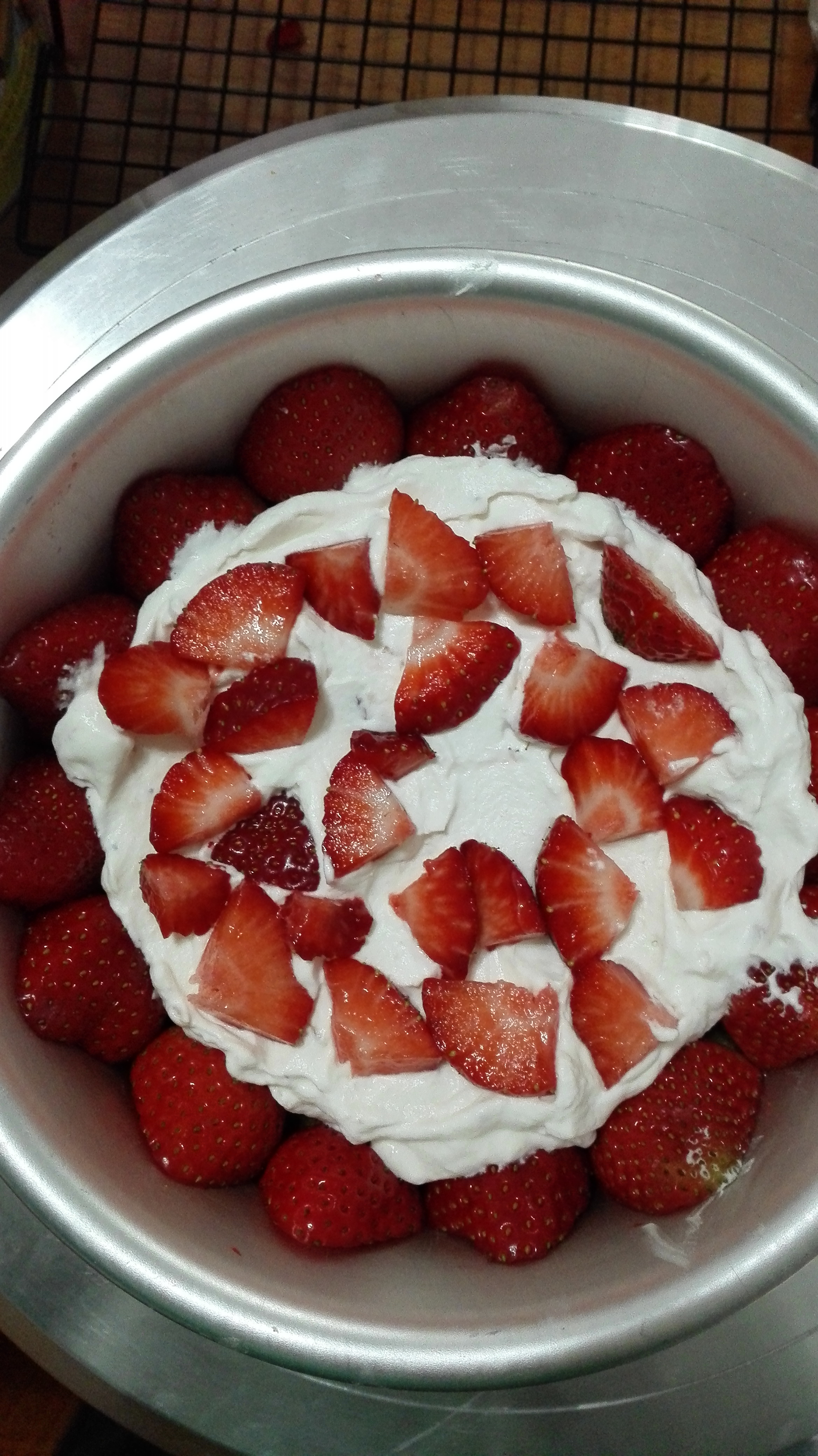 超簡單草莓奶油抹茶蛋糕的做法 步骤4