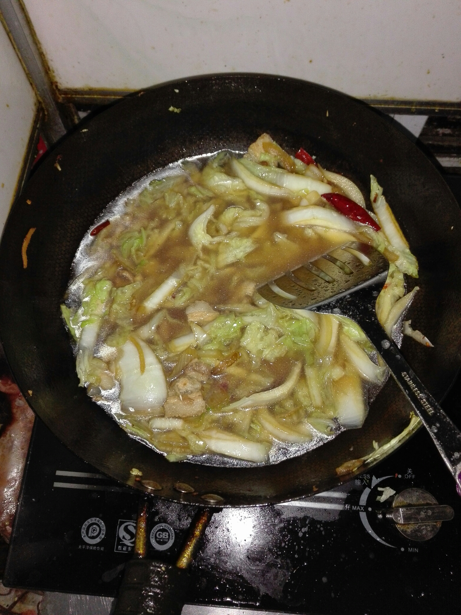 熗鍋肉末白菜面的做法 步骤4