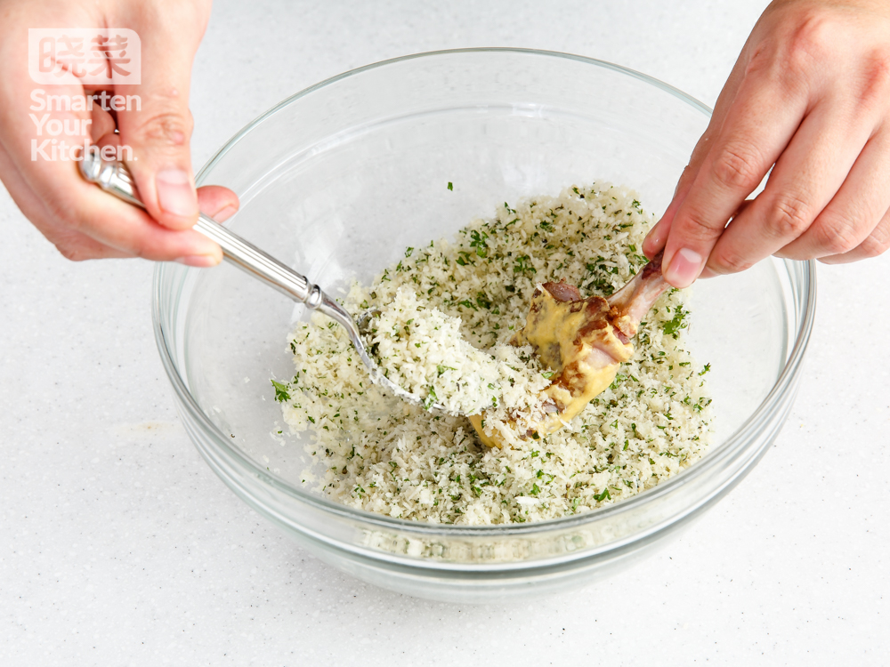 法式蒜香煎羊排配菠菜燴飯的做法 步骤5