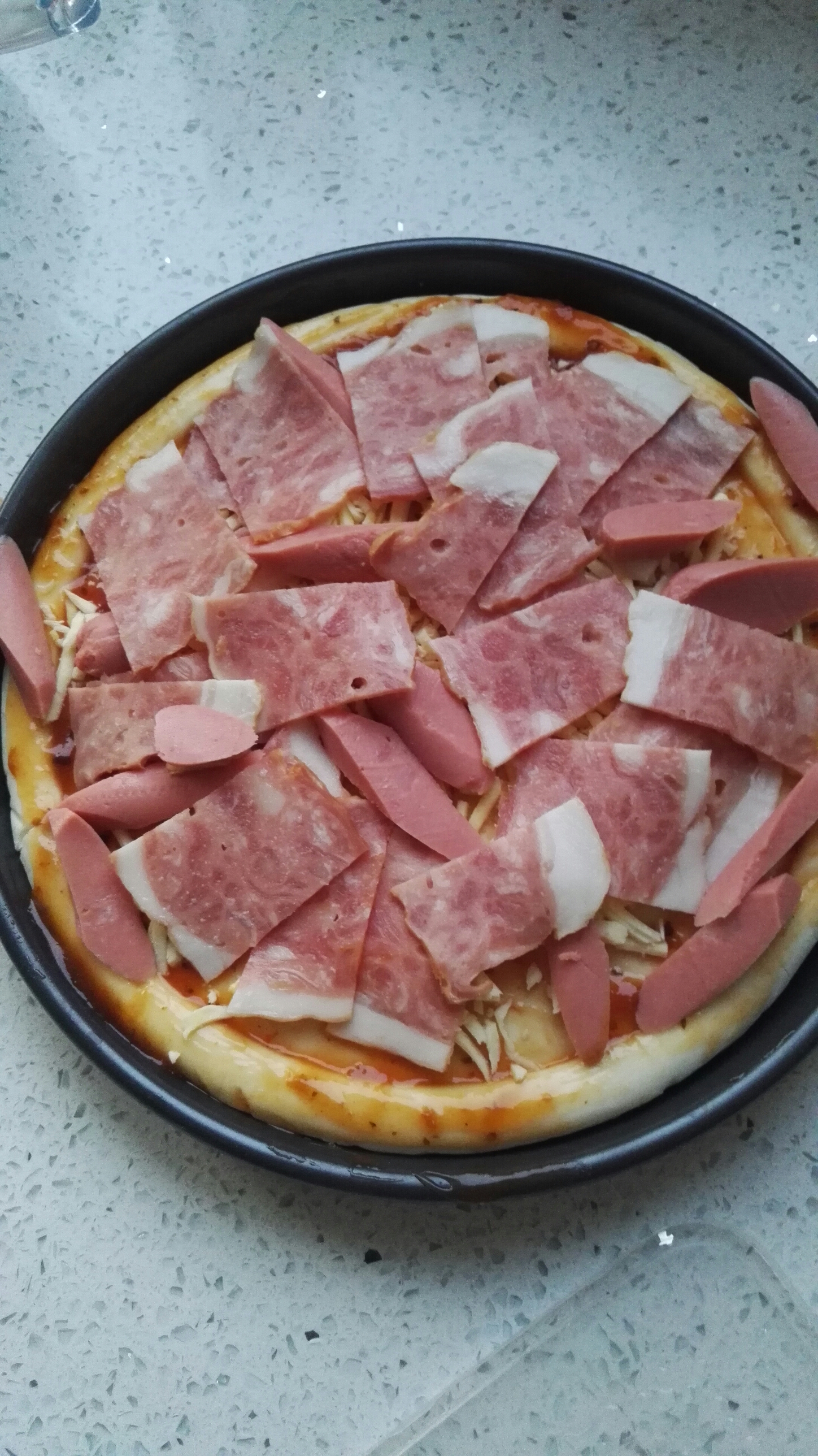 超簡單培根火腿披薩的做法 步骤5