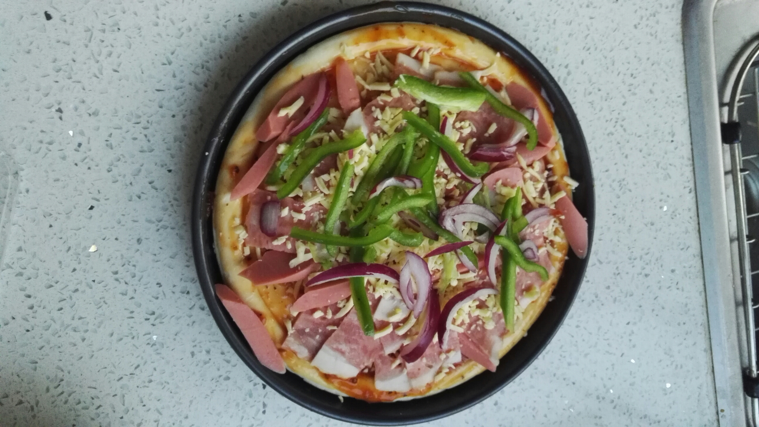 超簡單培根火腿披薩的做法 步骤6