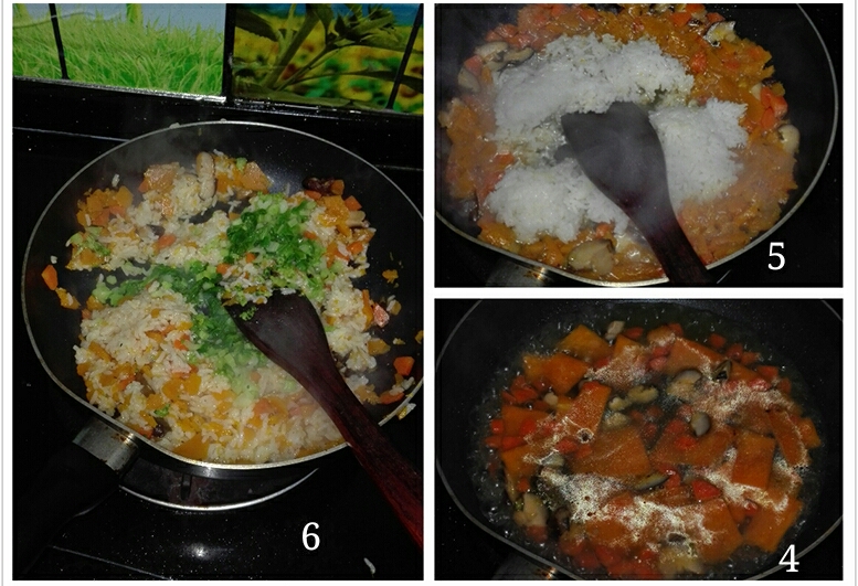 （寶寶輔食）南瓜時蔬炒飯的做法 步骤5
