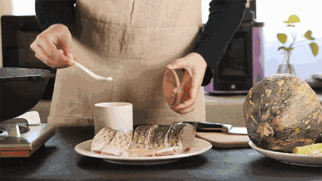 【Jese潔氏彈性素食】南瓜鮮魚湯的做法 步骤1