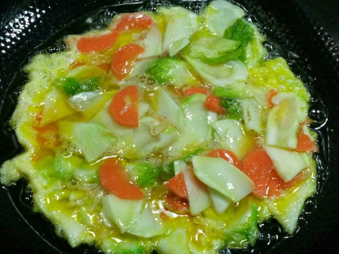 營養快手菜∼雞蛋蝦皮炒兒菜的做法 步骤6