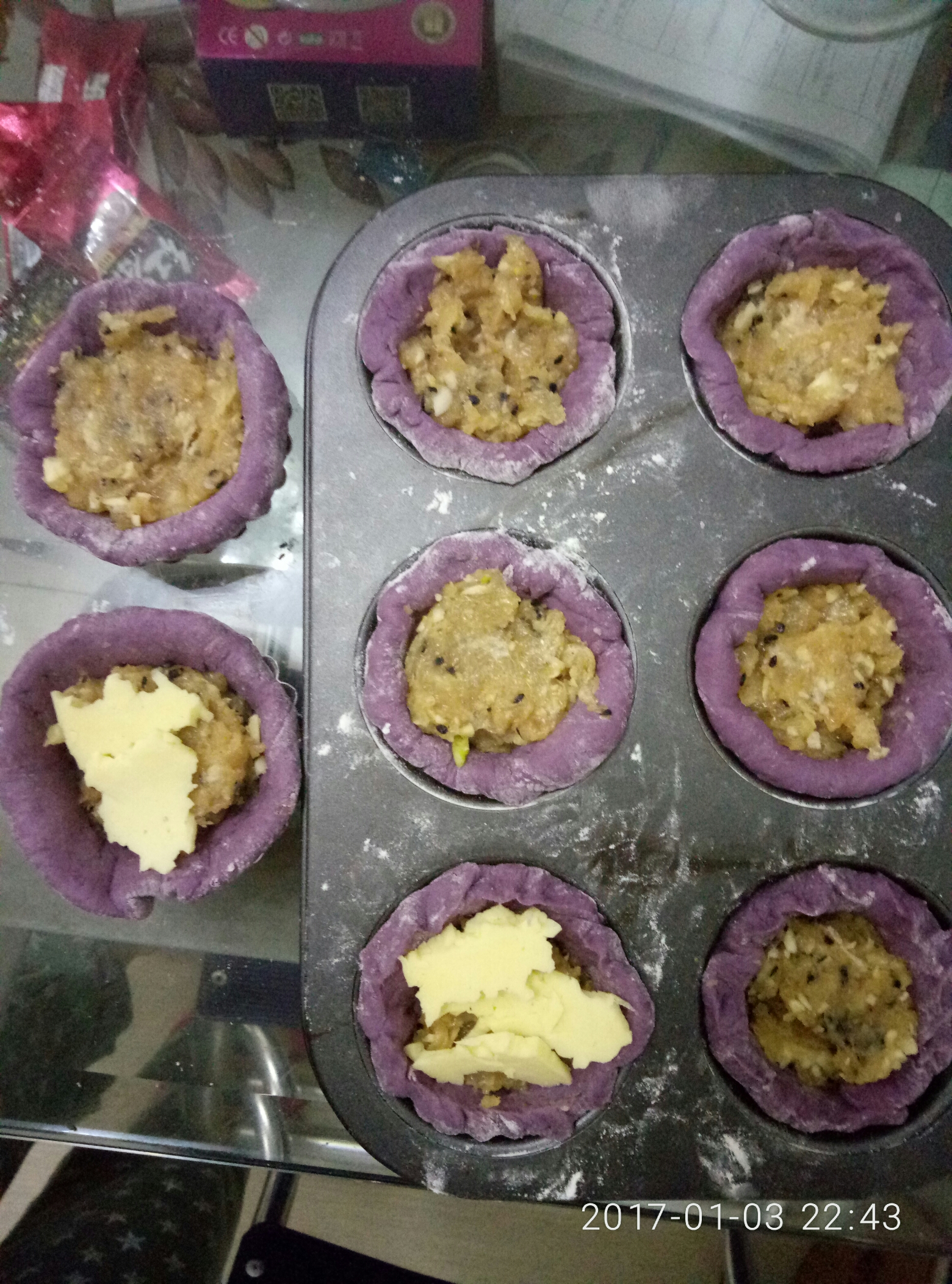 紫薯雞肉塔的做法 步骤2