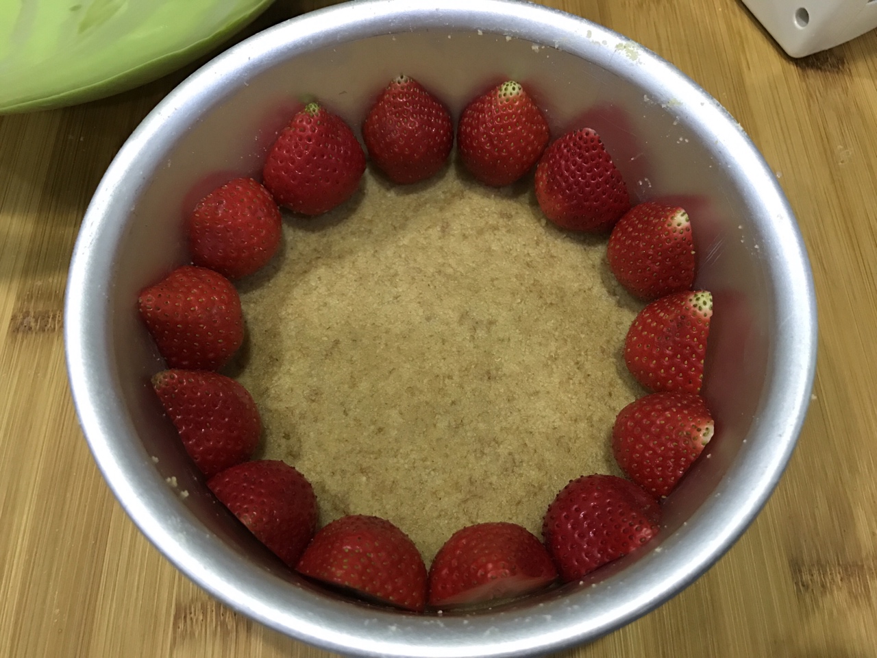 抹茶草莓凍芝士蛋糕的做法 步骤9