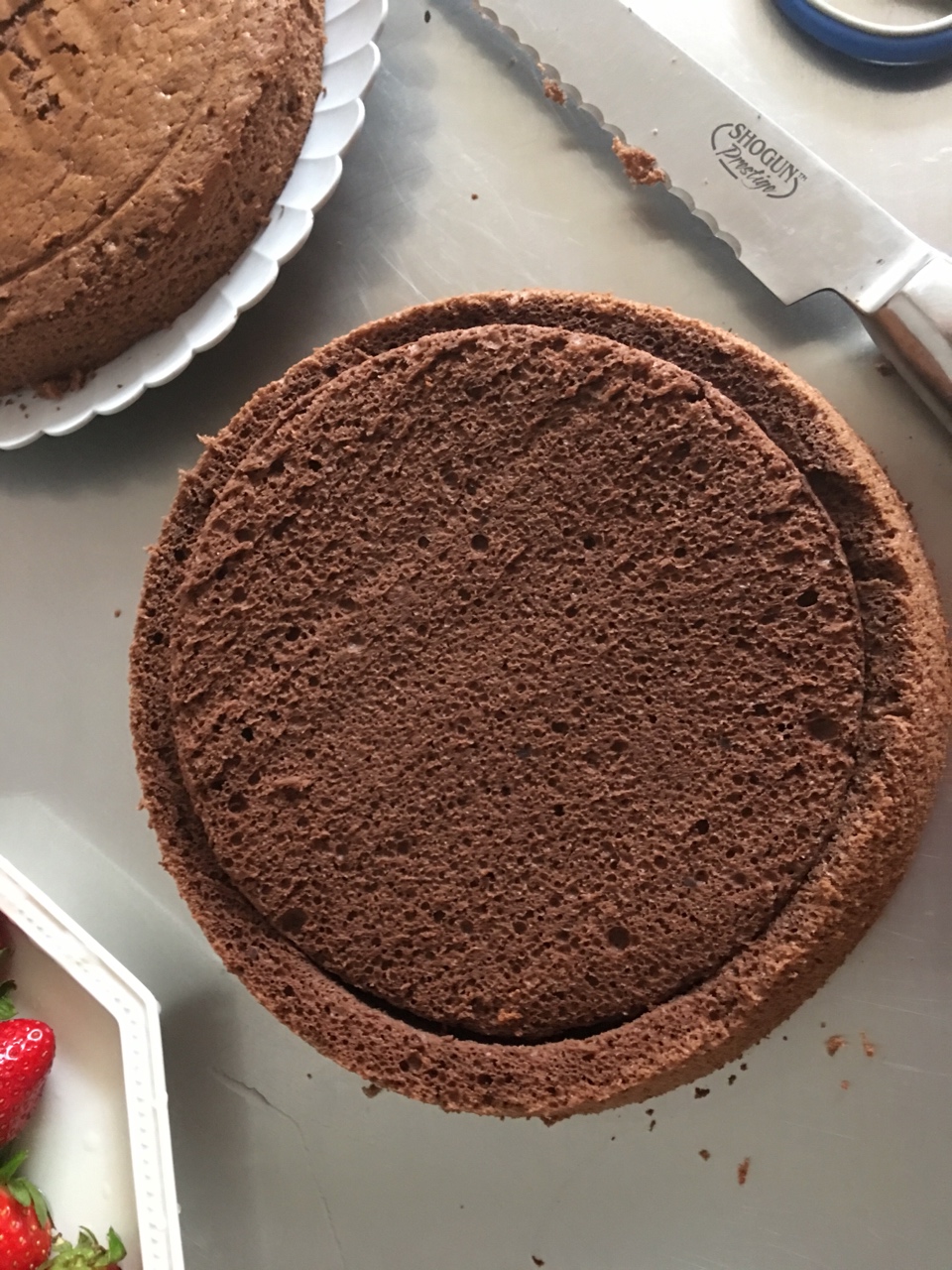 草莓乳酪慕斯~巧克力蛋糕夾層的做法 步骤2
