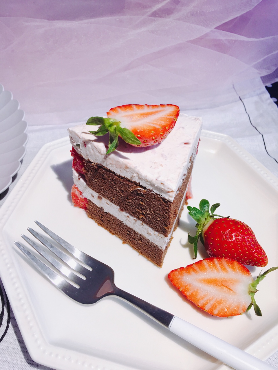 草莓乳酪慕斯~巧克力蛋糕夾層的做法 步骤16