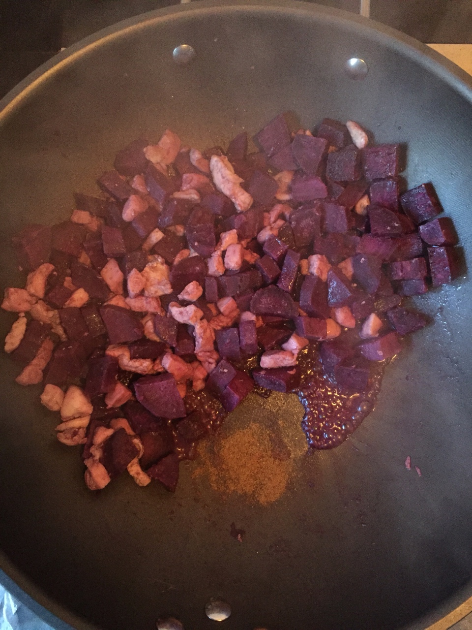 少油少鹽版孜然雞丁炒紫薯/紅薯的做法 步骤8