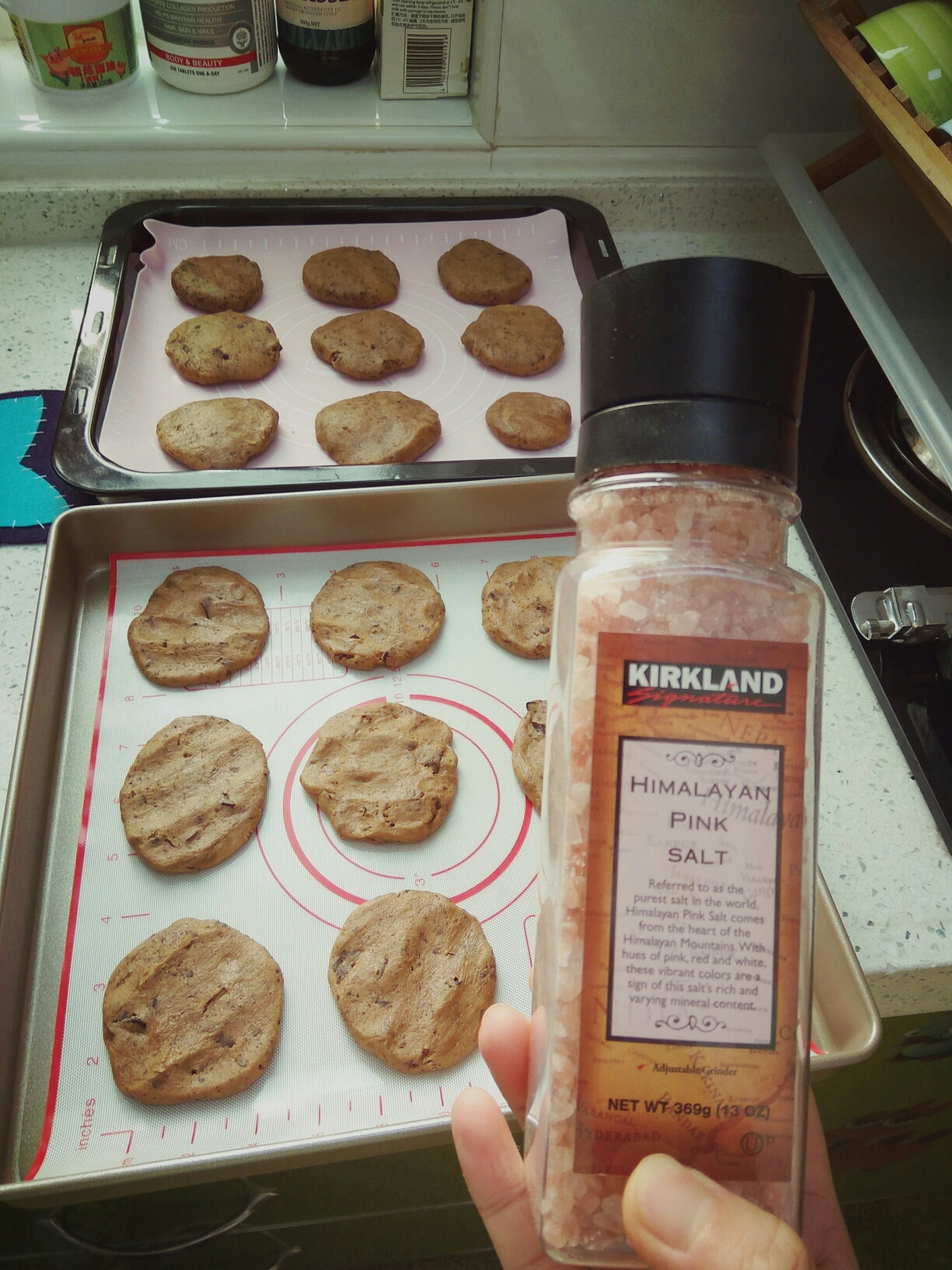 粉鹽黑巧cookie的做法 步骤12