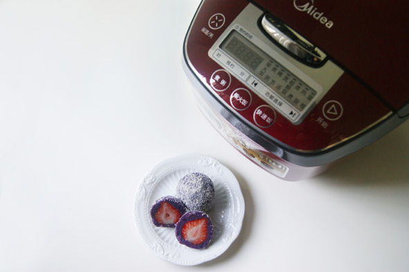 低脂健康小甜點【紫薯草莓大福】的做法 步骤13