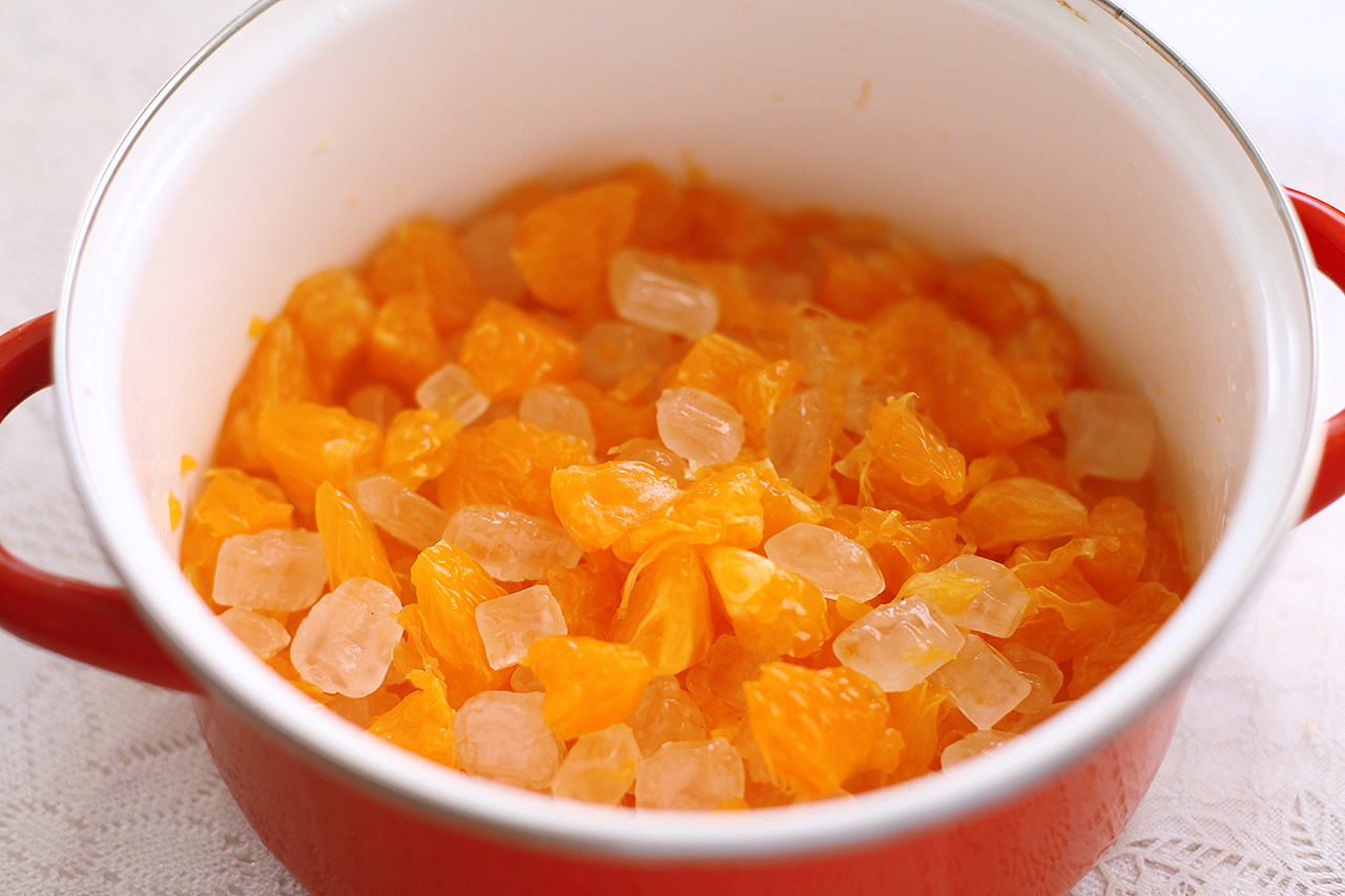 帶果粒粒超新鮮的橘子果醬！的做法 步骤7
