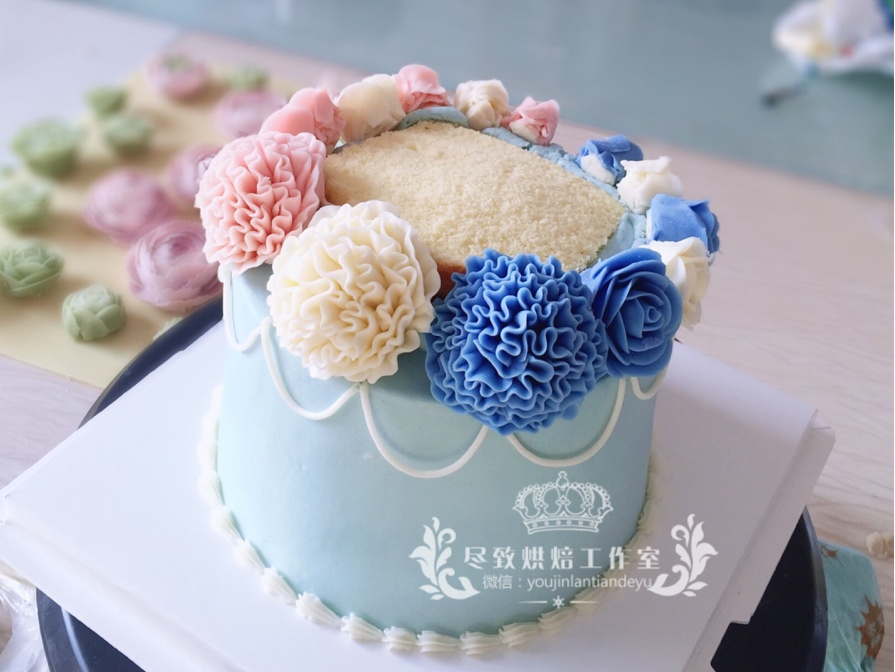 韓式花盒蛋糕制作的做法 步骤12