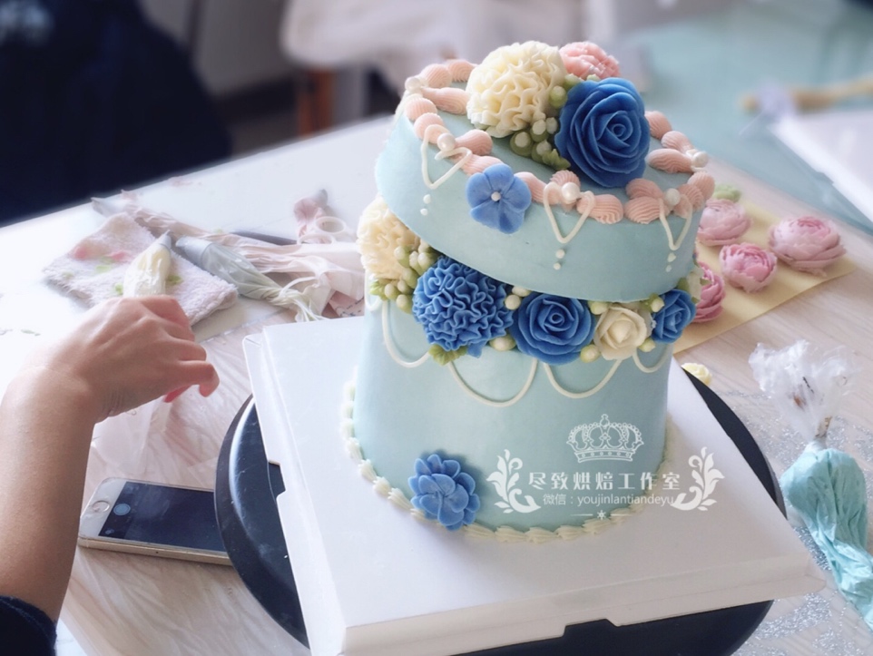 韓式花盒蛋糕制作的做法 步骤15