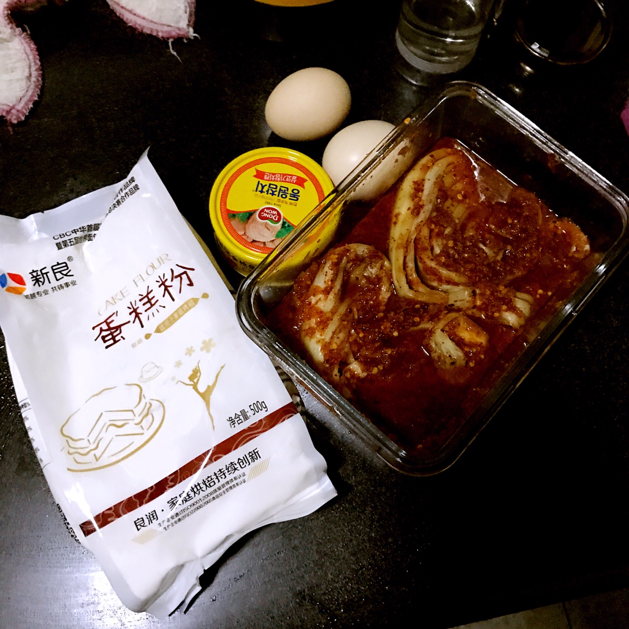 韓式泡菜餅（加金槍魚版）的做法 步骤1