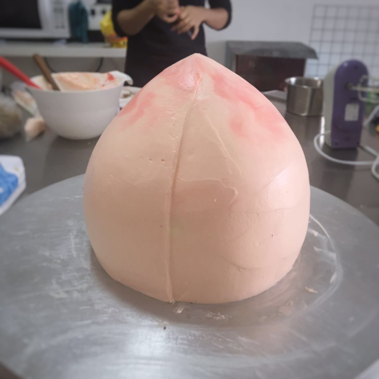 壽桃立體造型蛋糕—無需噴槍簡易版的做法 步骤6