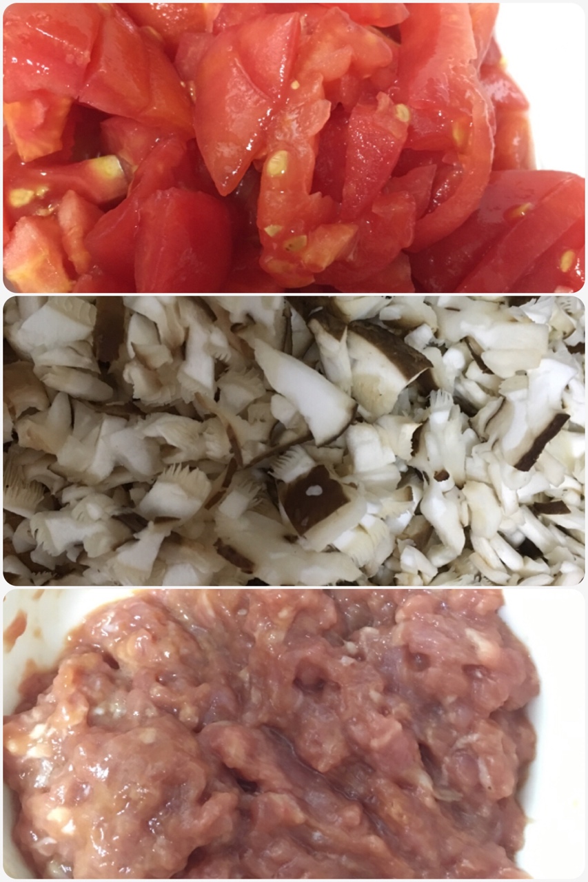 番茄炒香菇牛肉末的做法 步骤1