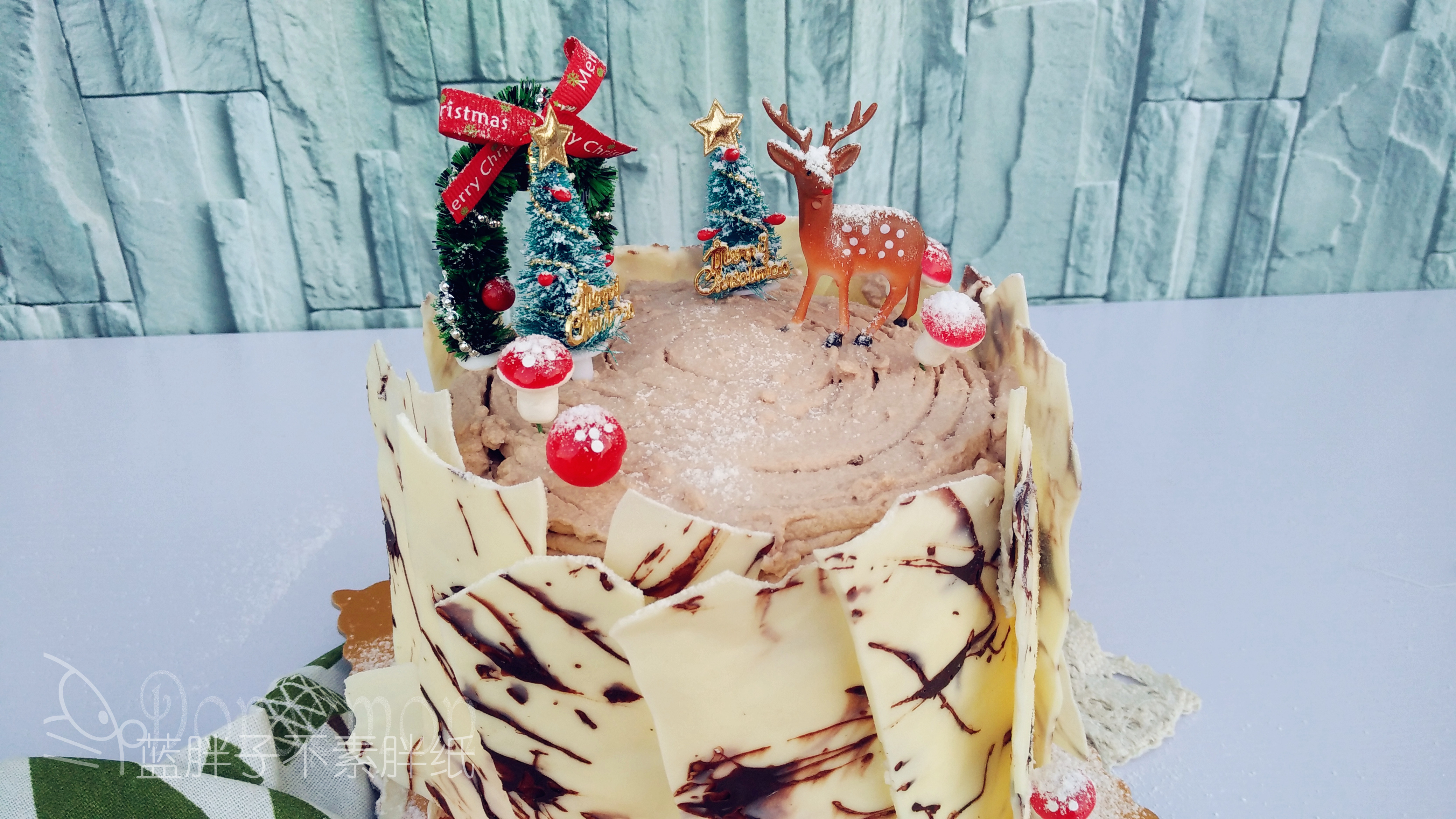 濃濃聖誕風之巧克力樹樁蛋糕的做法 步骤22