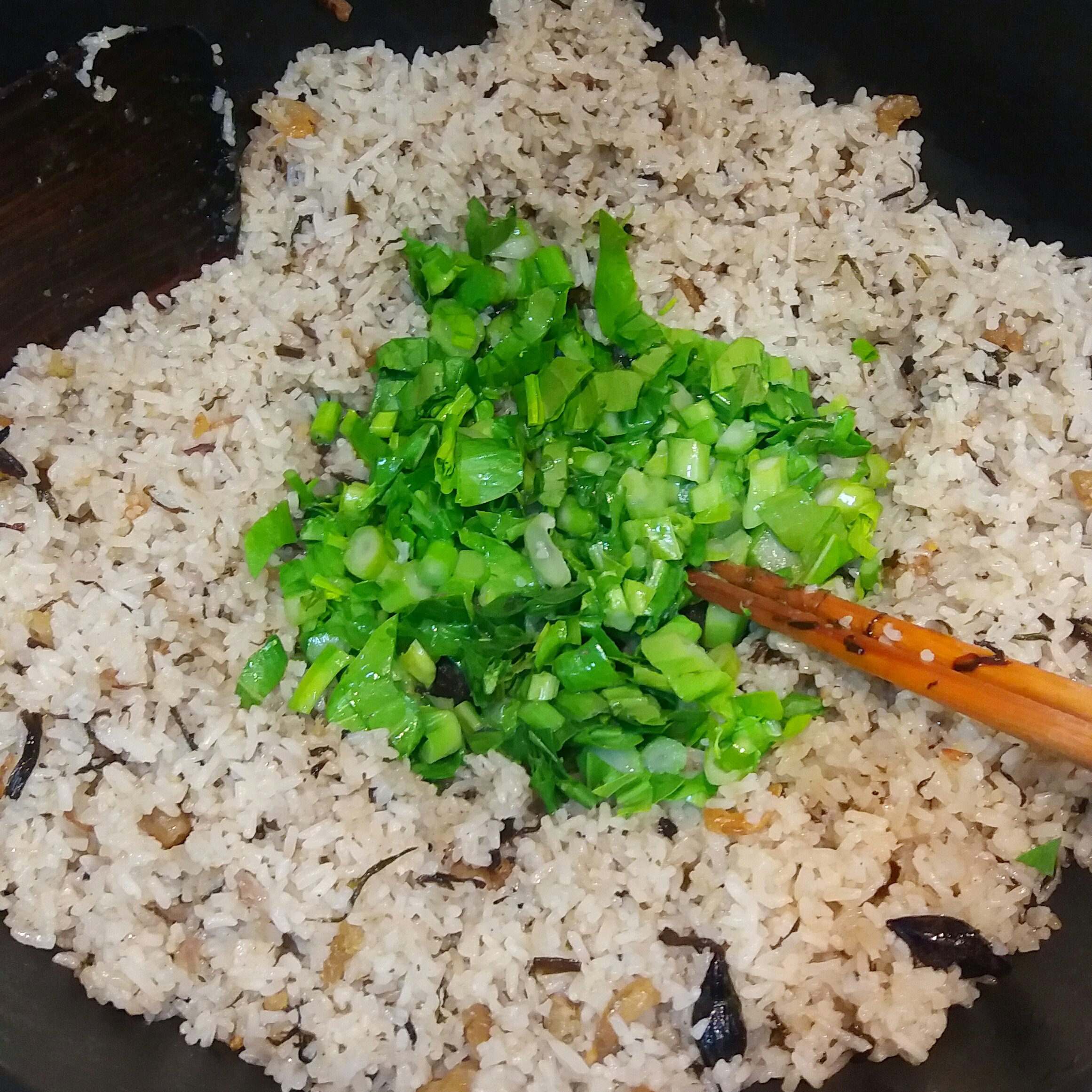 欖菜蝦米雞蛋炒飯的做法 步骤8