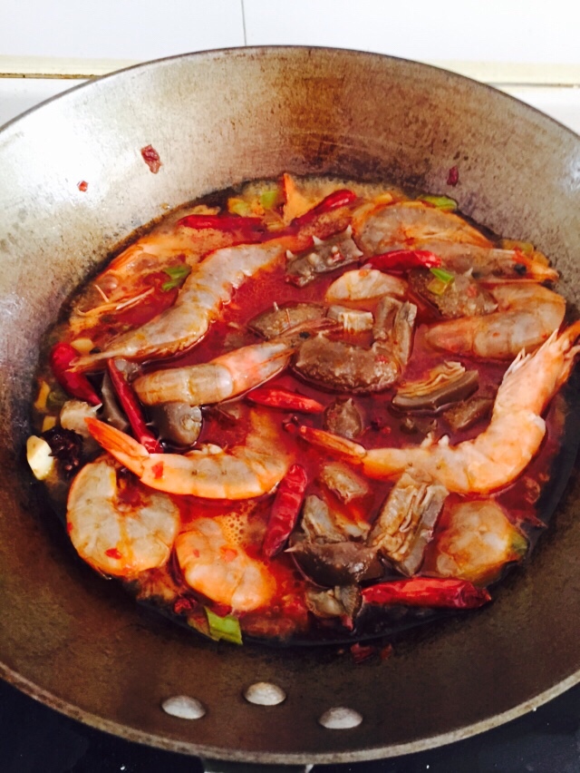 水煮香辣蝦的做法 步骤4