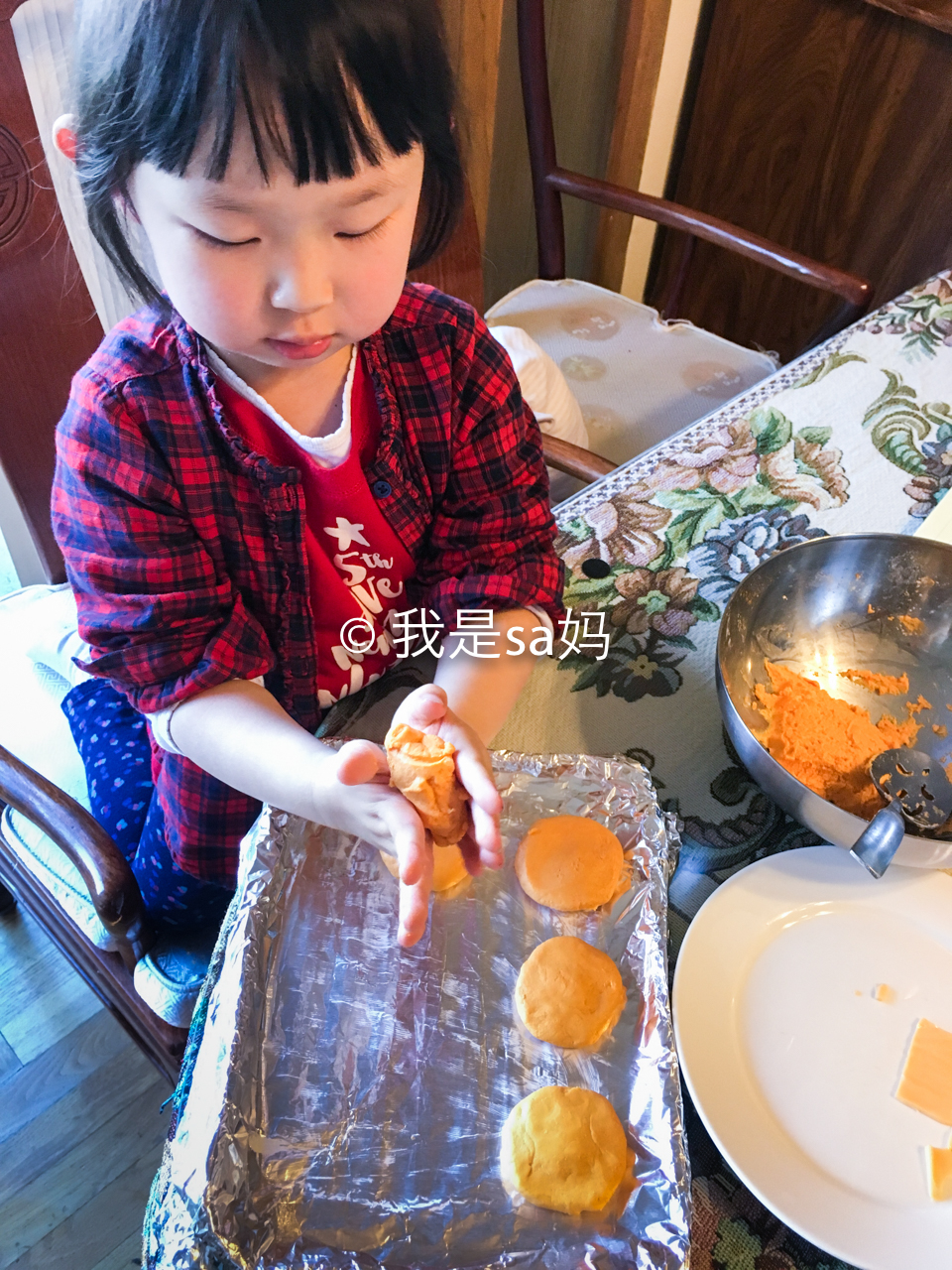 兒童菜譜-紅薯芝士餅的做法 步骤2