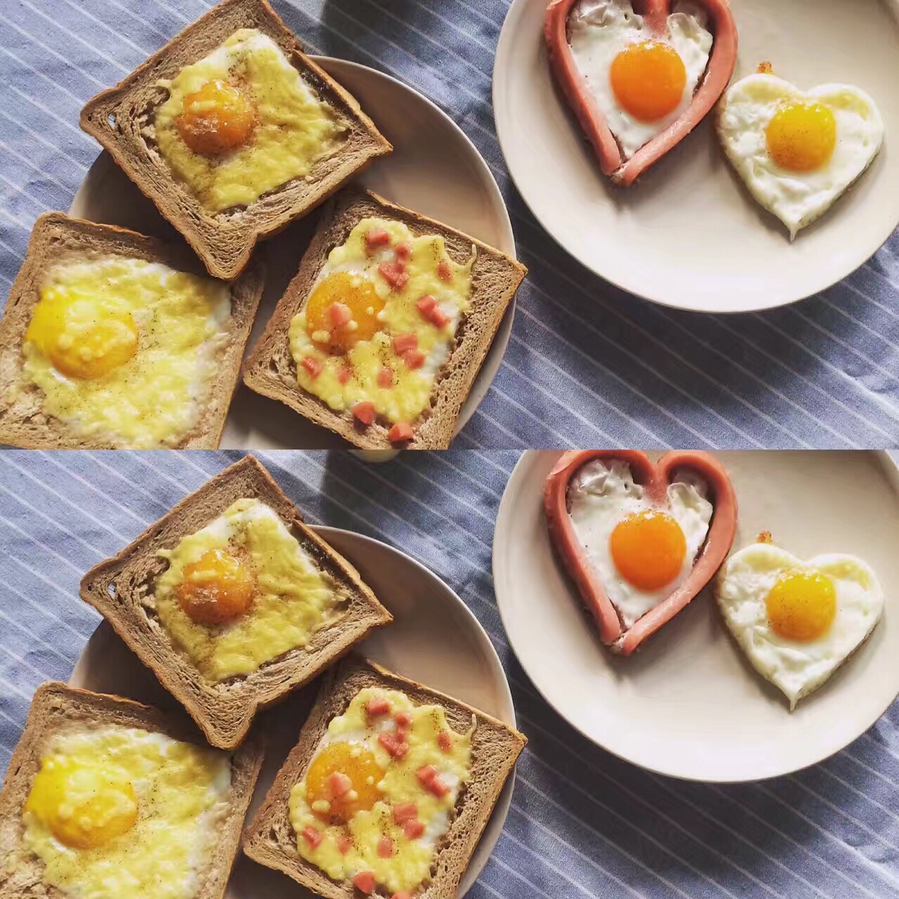 愛心早餐-芝士太陽蛋土司+心形荷包蛋的做法 步骤3