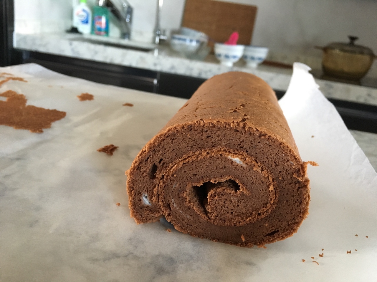 朱古力蛋糕卷chocolate cake roll的做法 步骤7