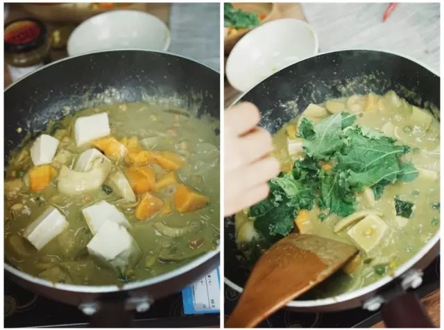 素食譜 | 薩瓦迪卡! 時蔬青咖喱！的做法 步骤5