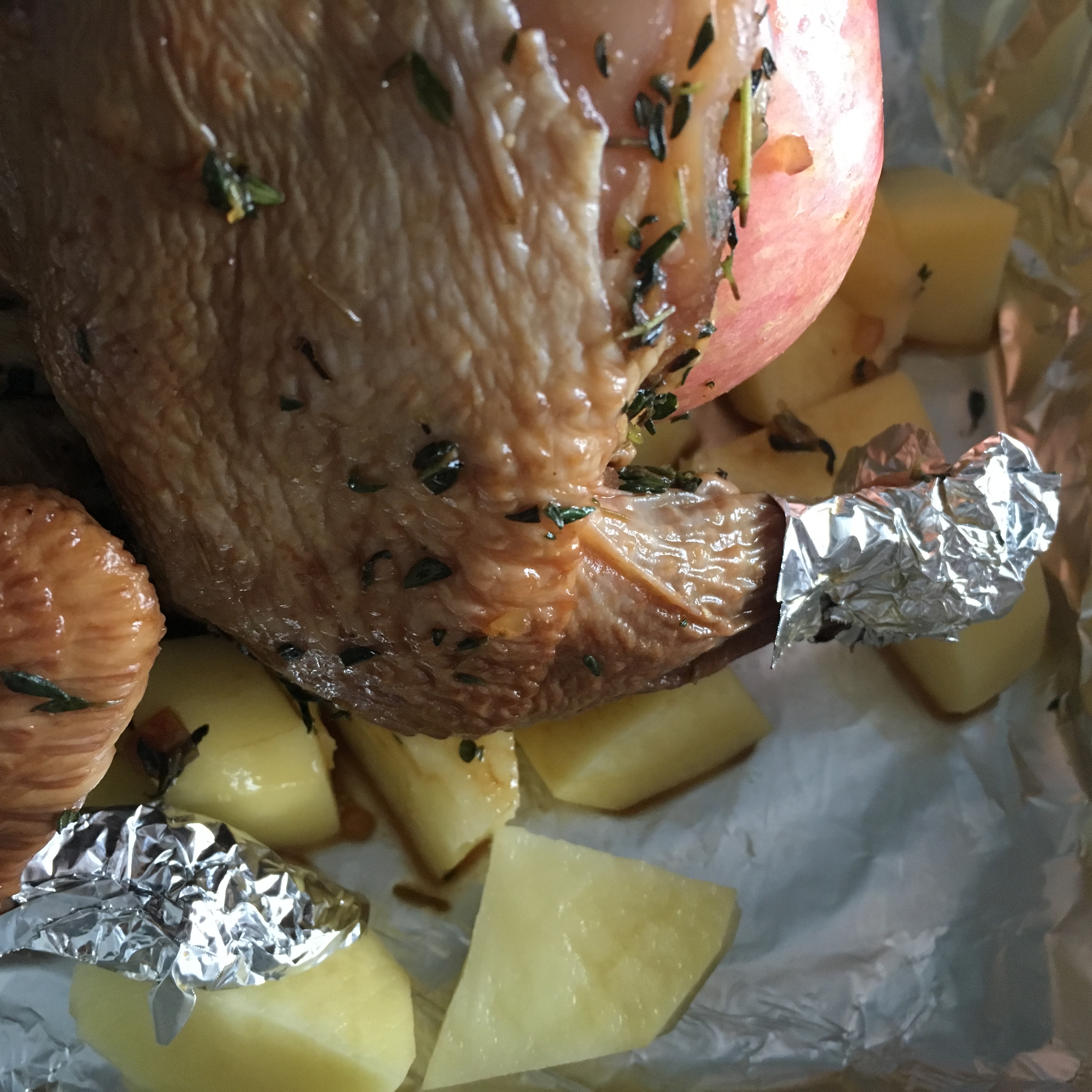 百里香烤春雞配自制蘋果醬的做法 步骤9