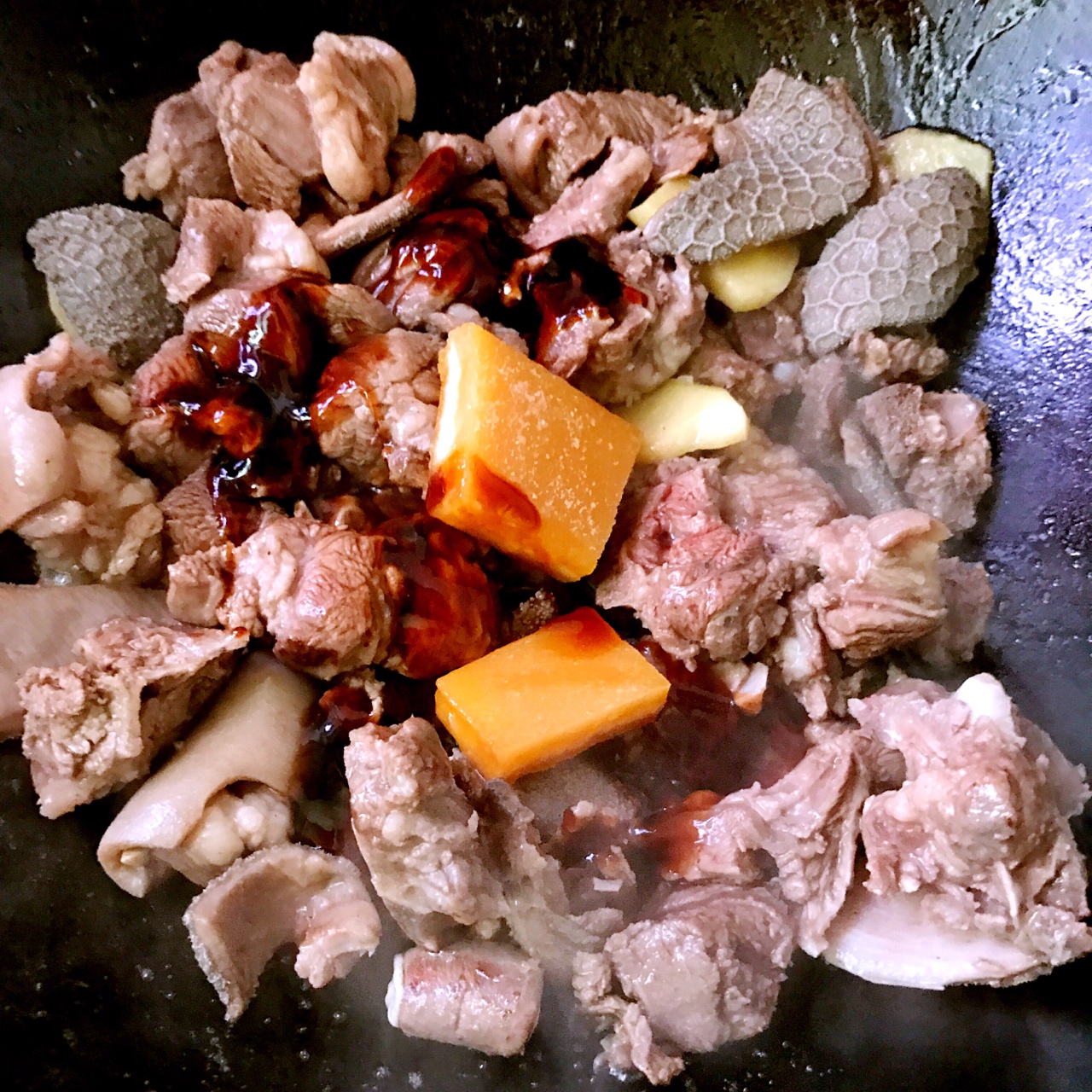 白蘿卜黃燜羊肉煲的做法 步骤4