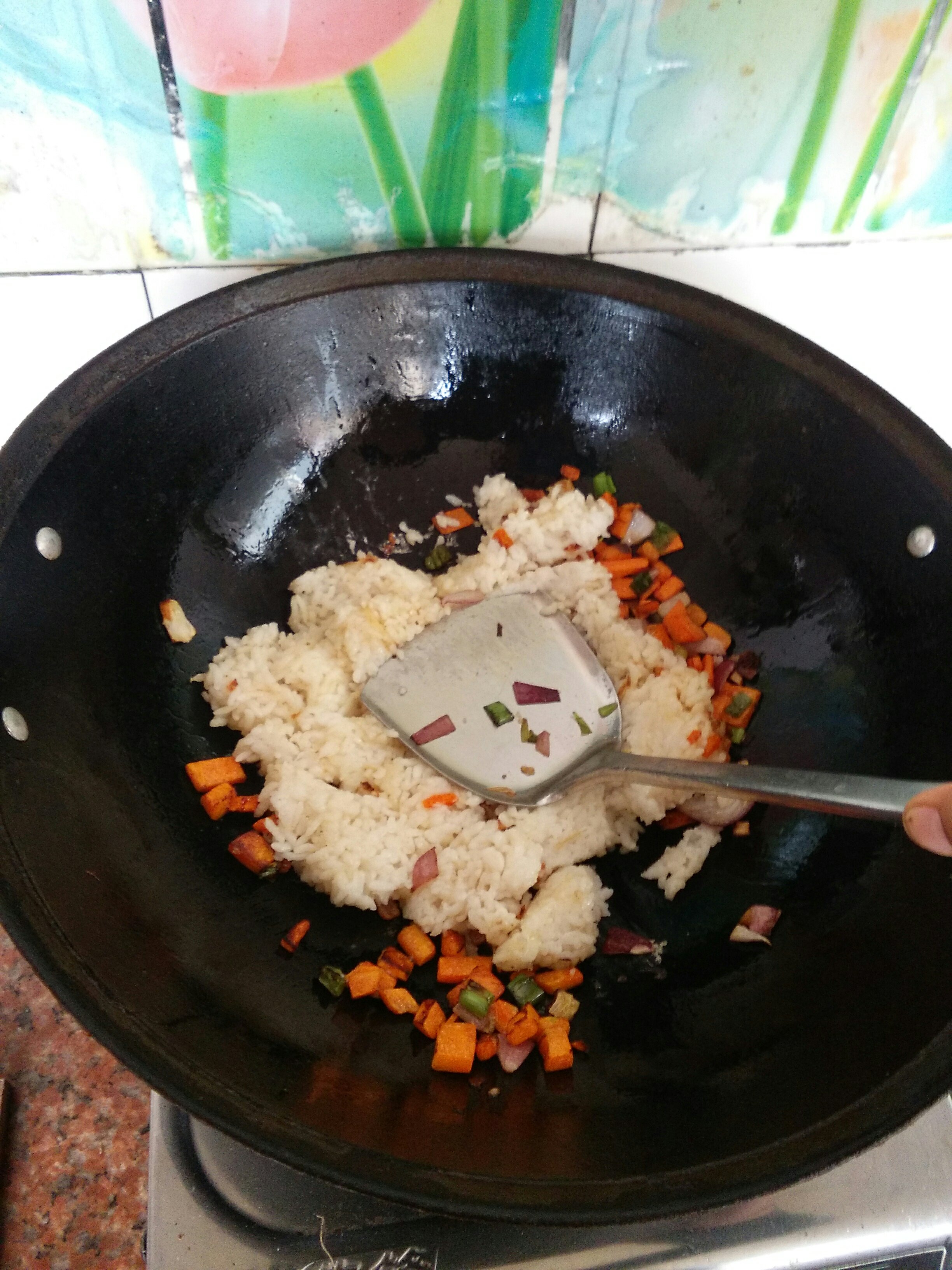 時蔬腐乳炒飯炒米飯的做法 步骤4