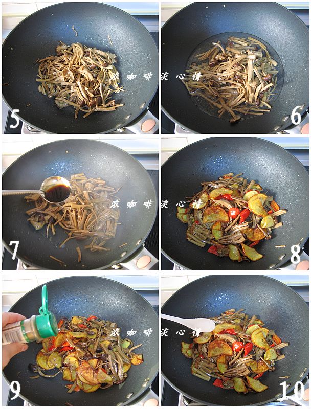 黑椒薯片茶樹菇︰很好吃的下飯素菜的做法 步骤2