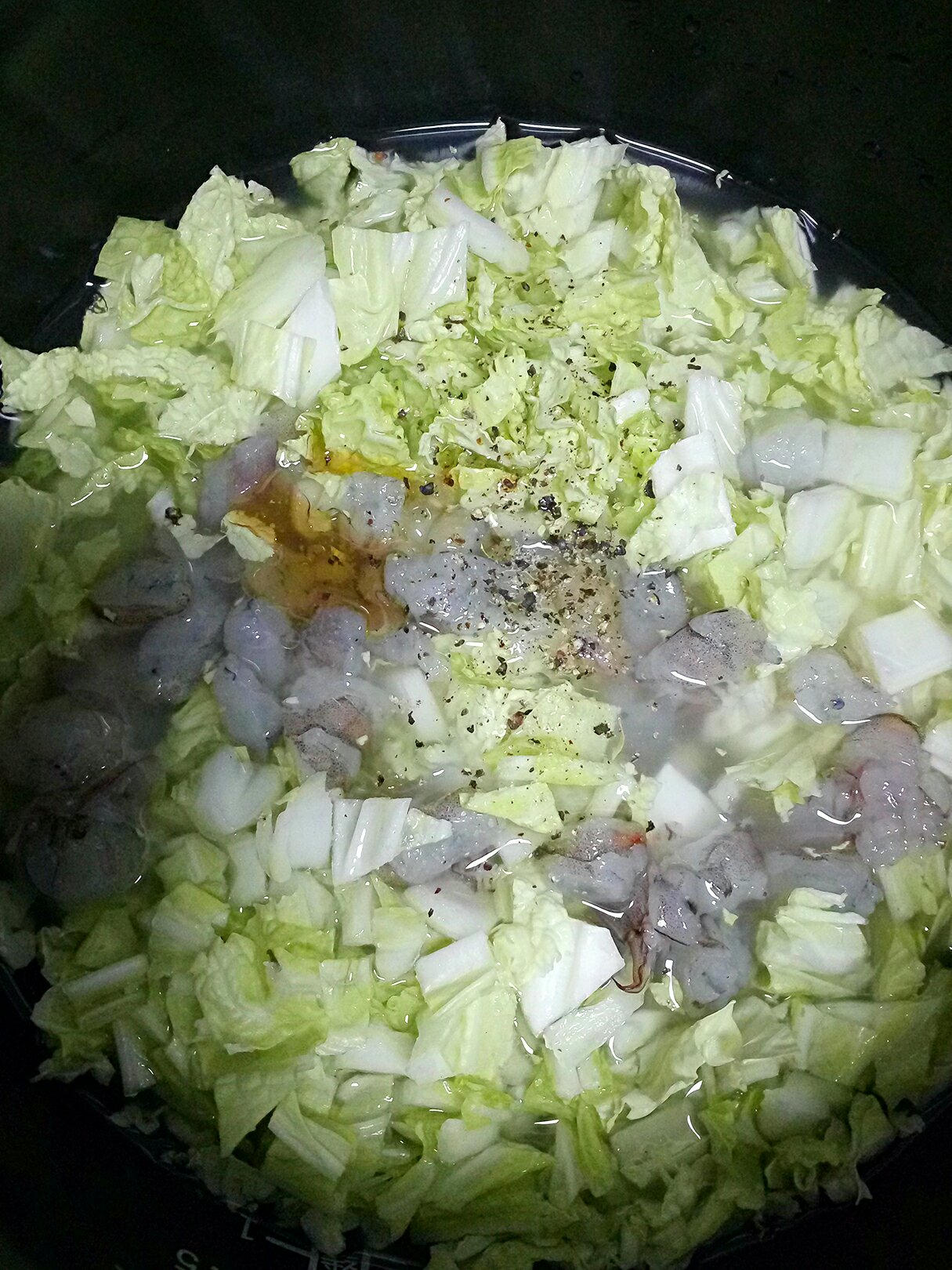 電飯鍋版 白菜蝦仁咸味兒粥的做法 步骤4