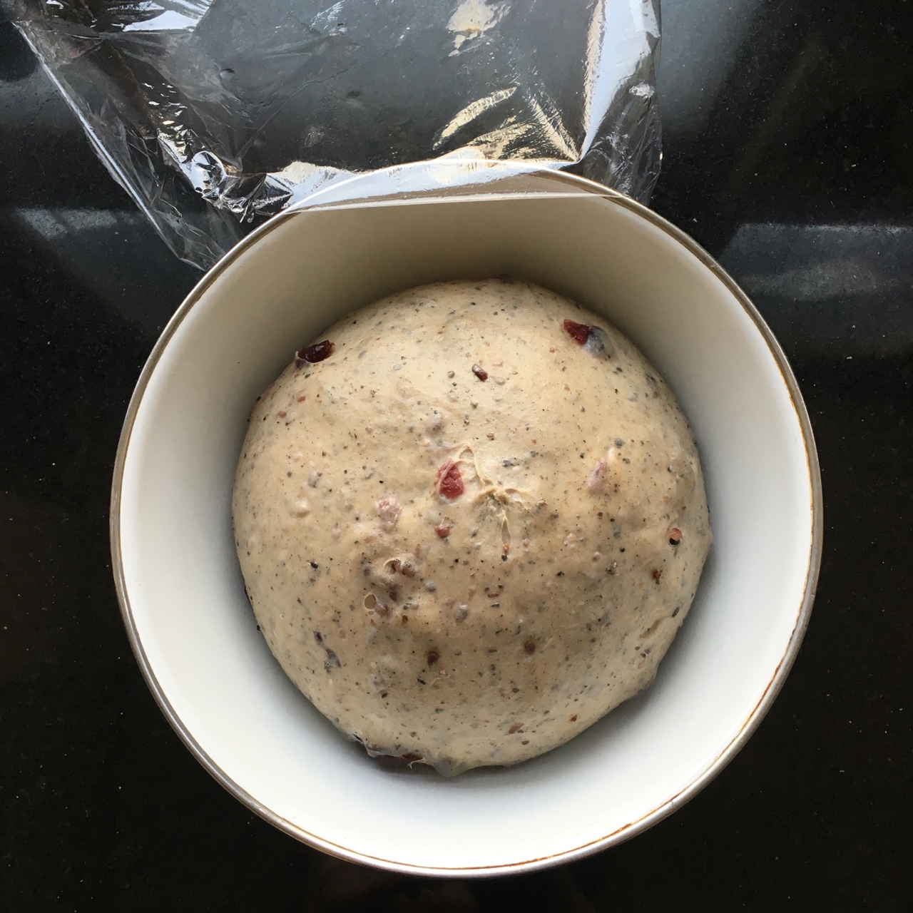 蔓越梅黑芝麻紅豆全麥面包(冷藏發酵法)的做法 步骤3