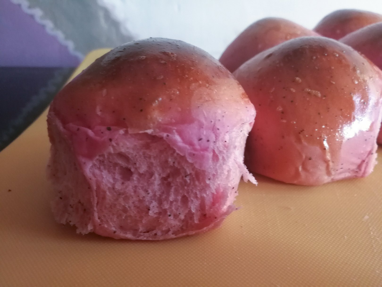 紅心火龍果紫薯小面包的做法 步骤9