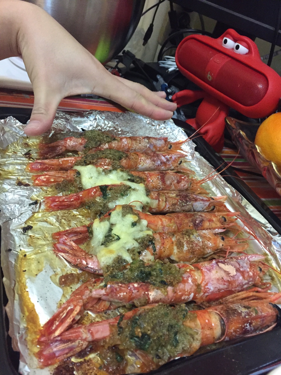 蒜蓉鹽烤阿根廷紅蝦的做法 步骤5