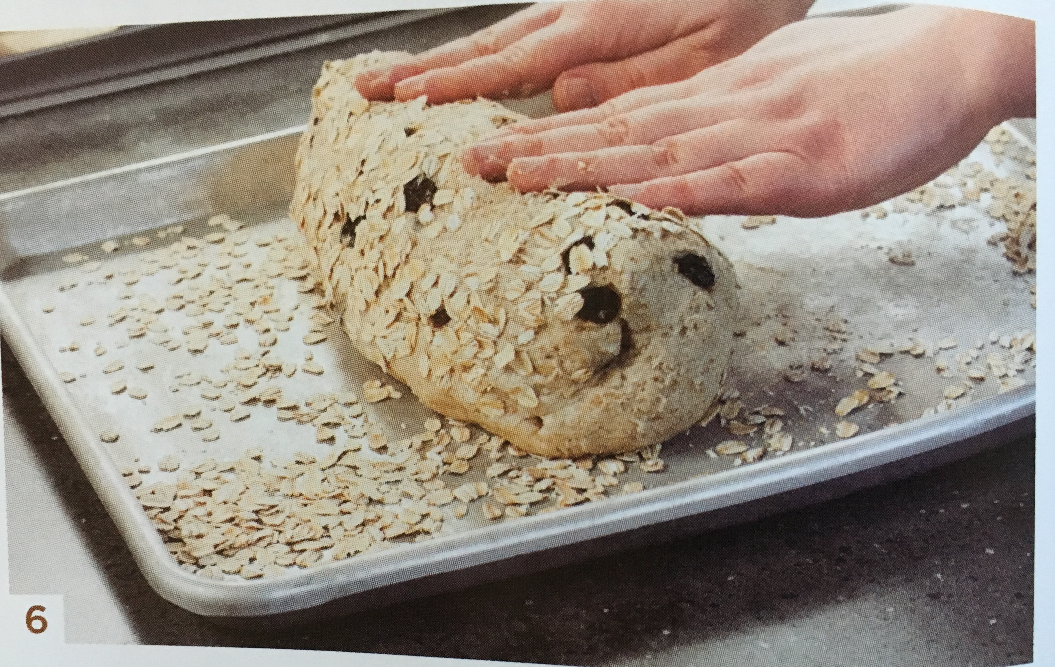 它就是一片固體燕麥粥 --- 燕麥葡萄干面包的做法 步骤6