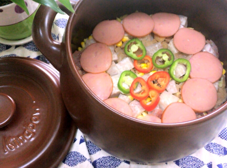 坤博砂鍋之臘腸煲仔飯的做法 步骤7