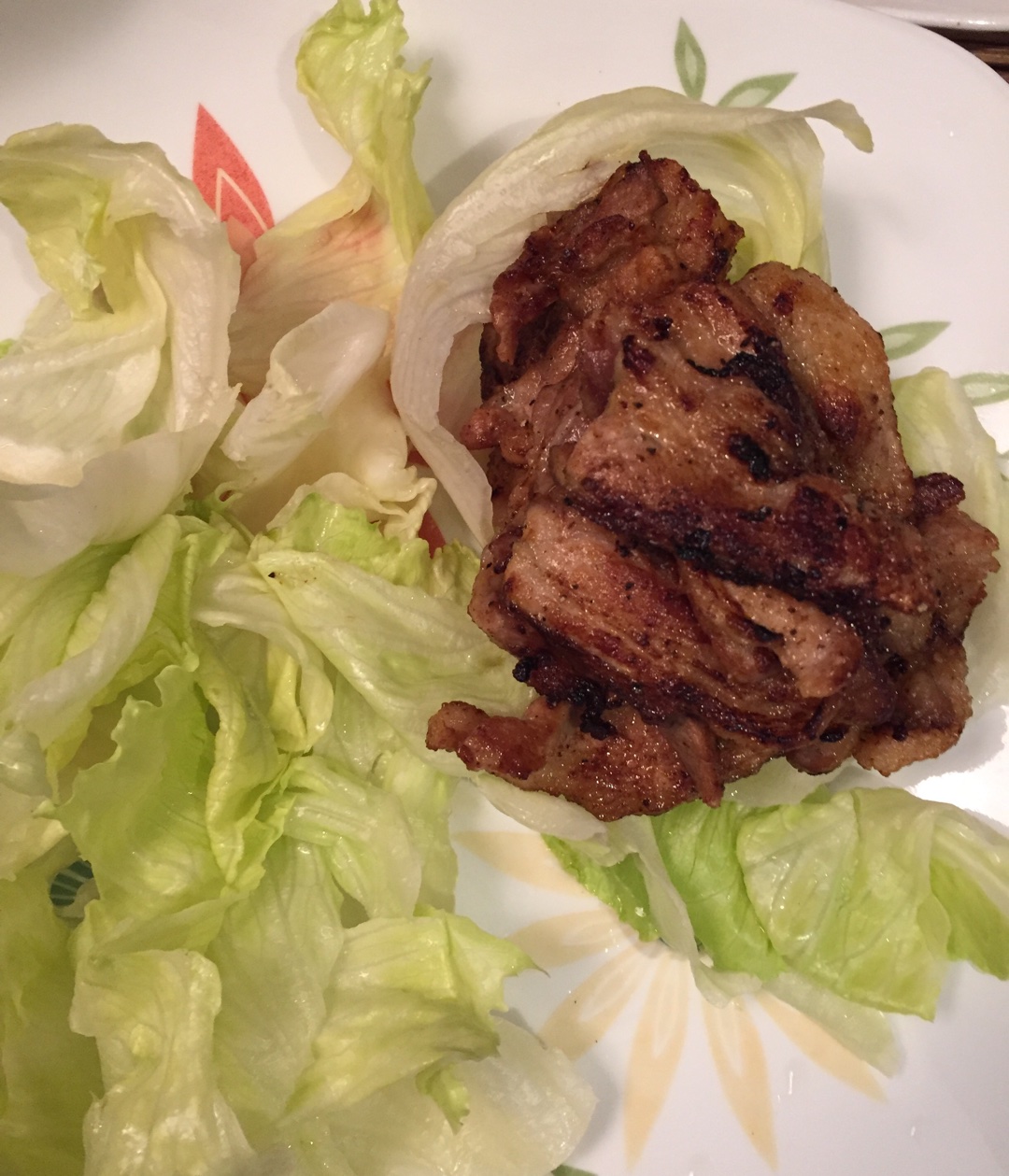 生菜＋煎五花肉的做法 步骤3