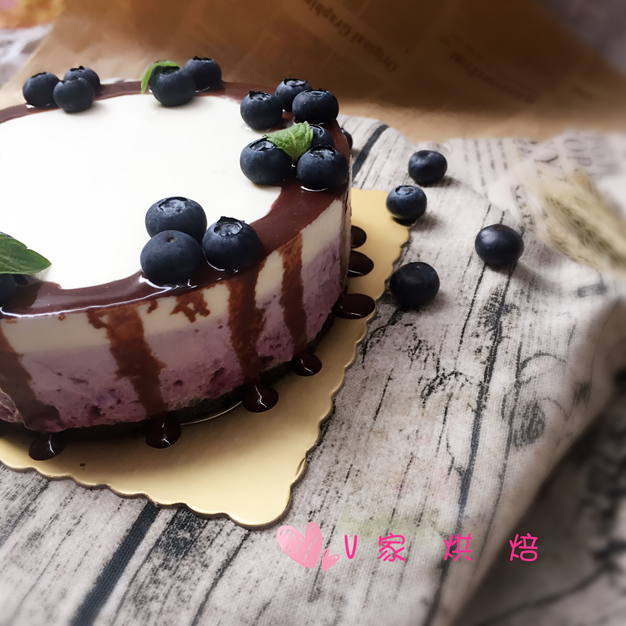 漸變藍莓凍芝士蛋糕的做法 步骤10