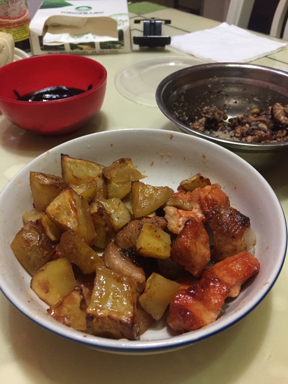 奧爾良雞胸黑椒豬肉烤土豆的做法 步骤6