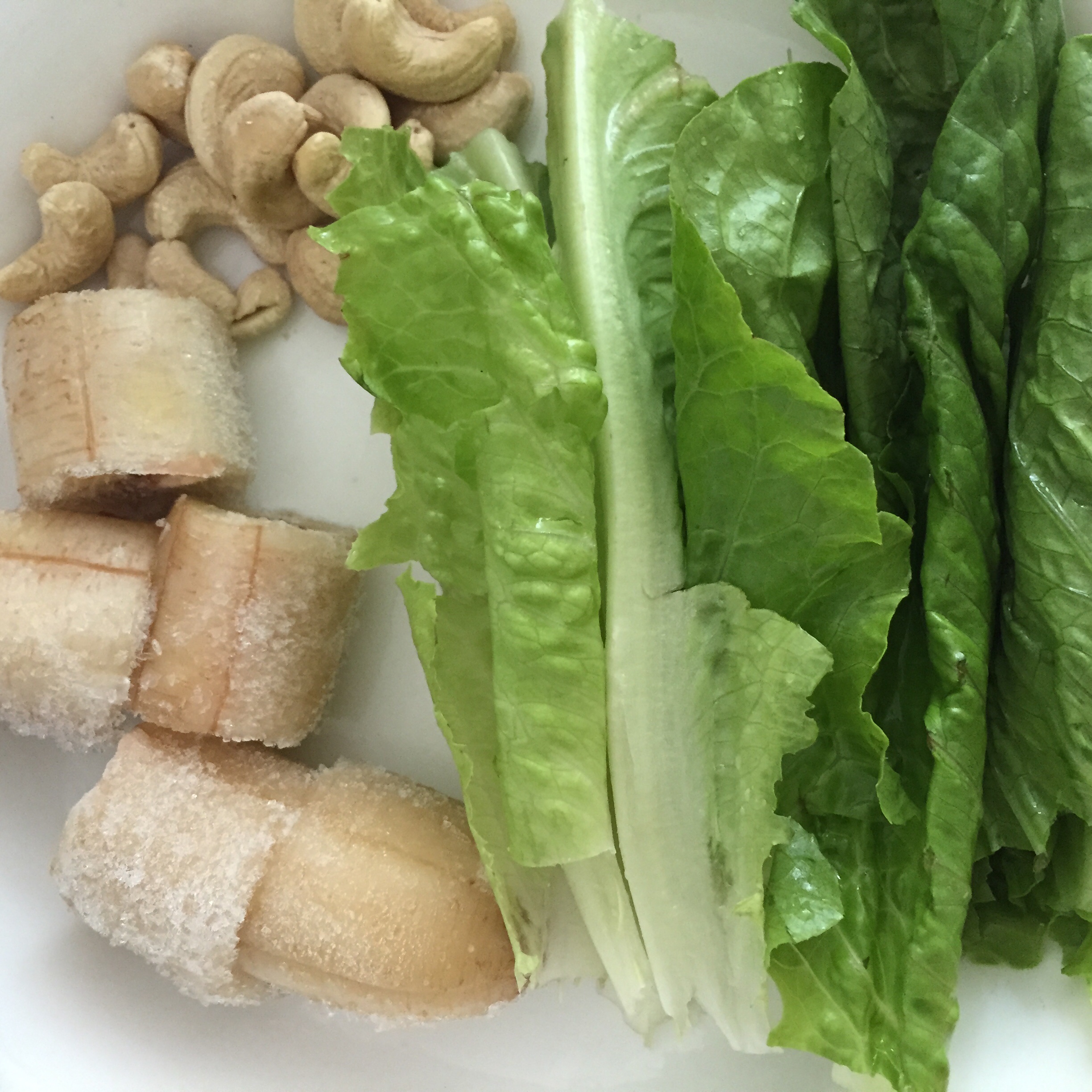 輕盈午餐--芝士香煎雜蔬糙米面配生菜腰果香蕉露的做法 步骤3