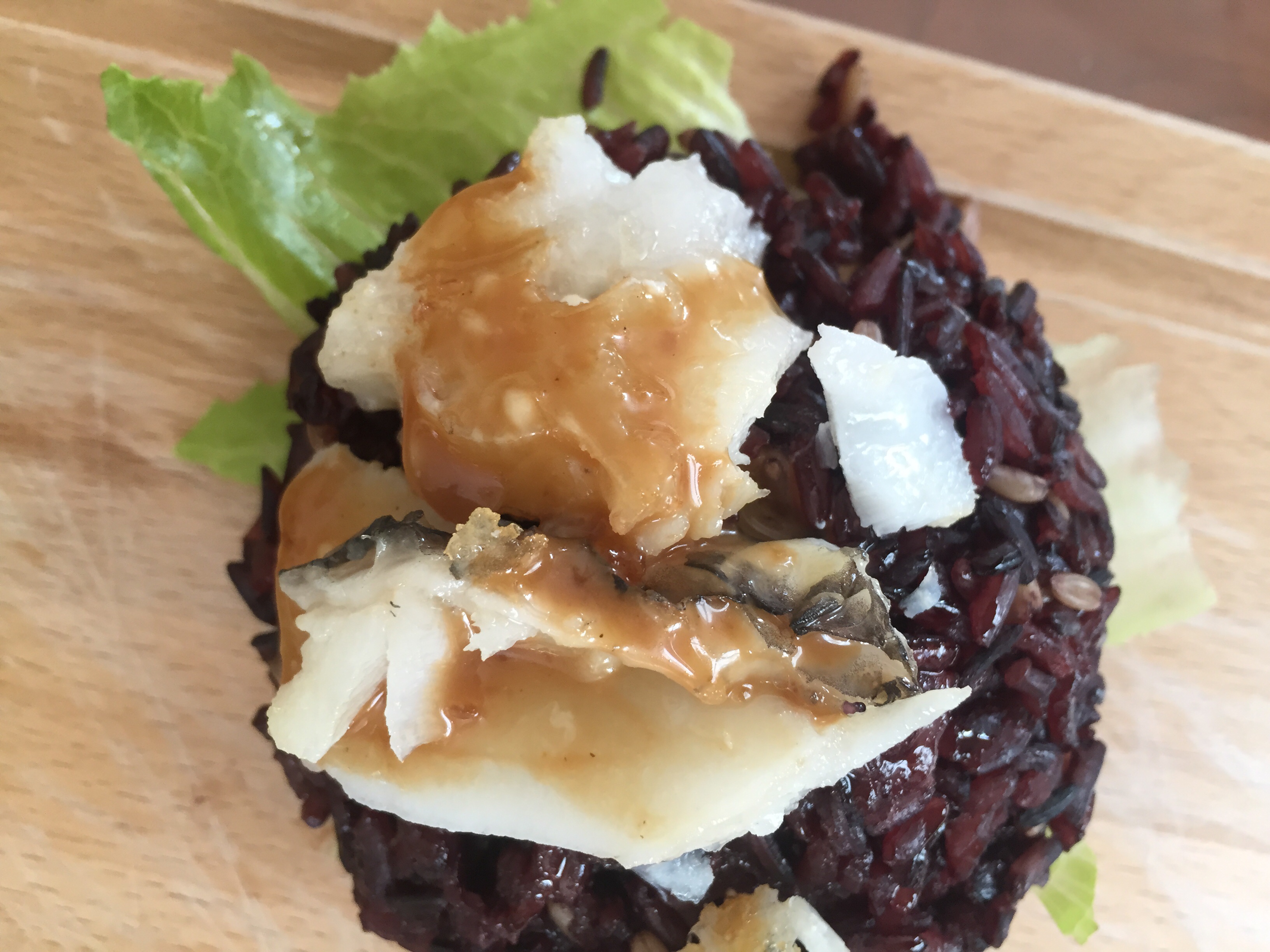 香煎銀鱈魚紫米飯團的做法 步骤2