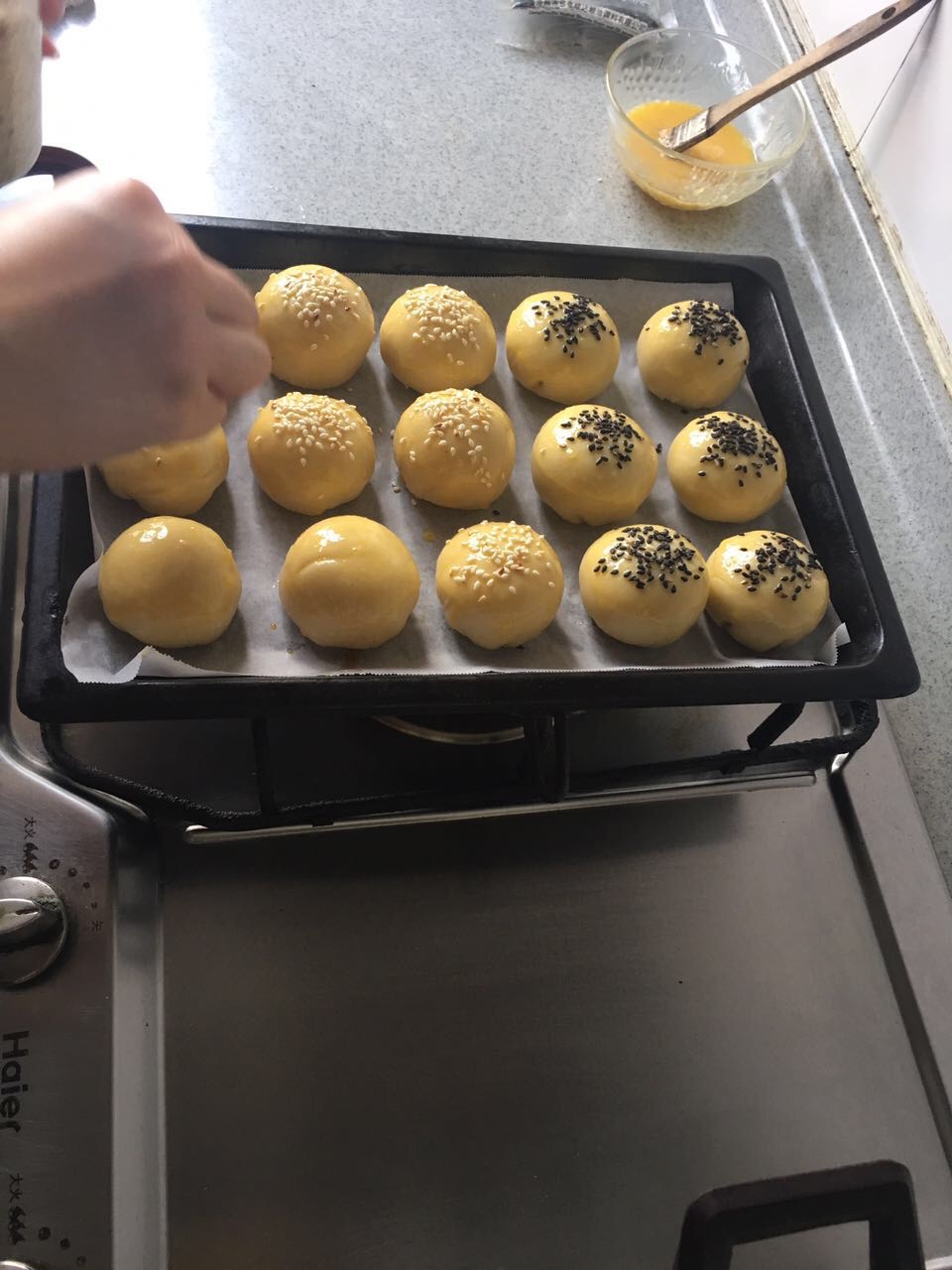 手工蛋黃酥的做法 步骤8